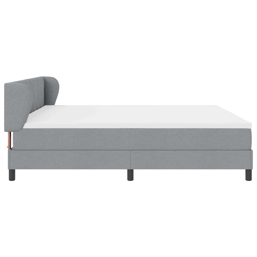 Letto a molle con testiera Grigio chiaro 200 x 200 cm Tessuto | homemem39