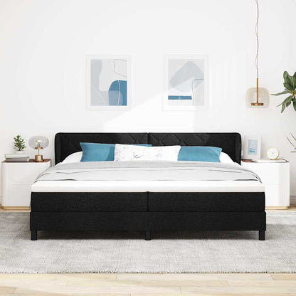 Letto a molle con testiera Nero 200 x 200 cm Tessuto | homemem39