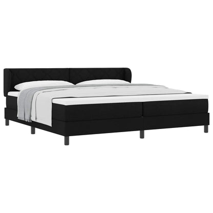 Letto a molle con testiera Nero 200 x 200 cm Tessuto | homemem39