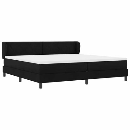 Letto a molle con testiera Nero 200 x 200 cm Tessuto | homemem39