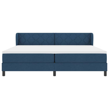 Letto a molle con testiera Blu 200 x 200 cm Tessuto | homemem39