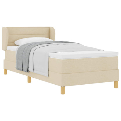 Letto a molle con materasso Crema 80 x 200 cm Tessuto | homemem39