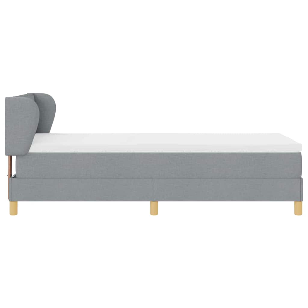 Letto a molle con materasso crema 90x200 cm Grigio chiaro