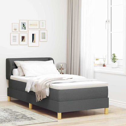 Letto a molle con materasso Grigio scuro 90 x 190 cm Tessuto | homemem39