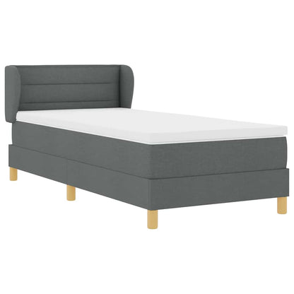 Letto a molle con materasso Grigio scuro 90 x 190 cm Tessuto | homemem39