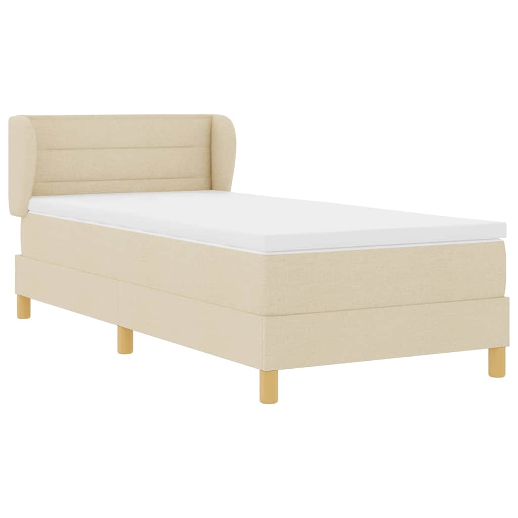 Letto a molle con materasso Crema 90 x 190 cm Tessuto | homemem39