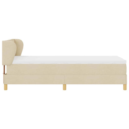 Letto a molle con materasso Crema 90 x 190 cm Tessuto | homemem39