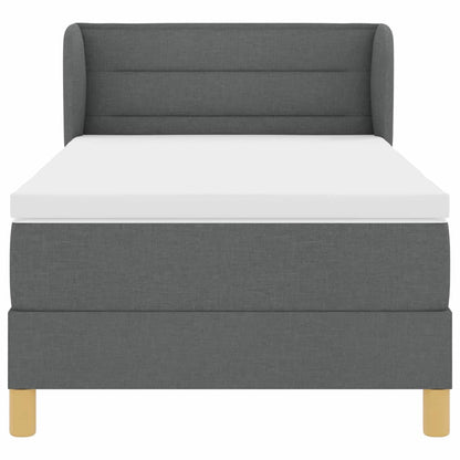 Letto a molle con materasso Grigio scuro 90 x 200 cm Tessuto