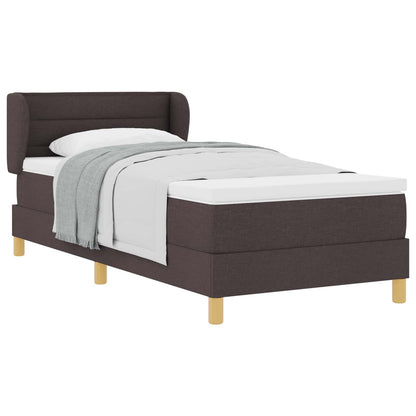 Letto a molle con materasso Marrone Scuro 90 x 200 cm Tessuto | homemem39