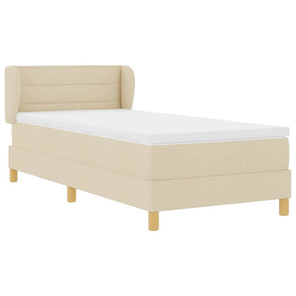 Letto a molle con materasso Crema 90 x 200 cm Tessuto