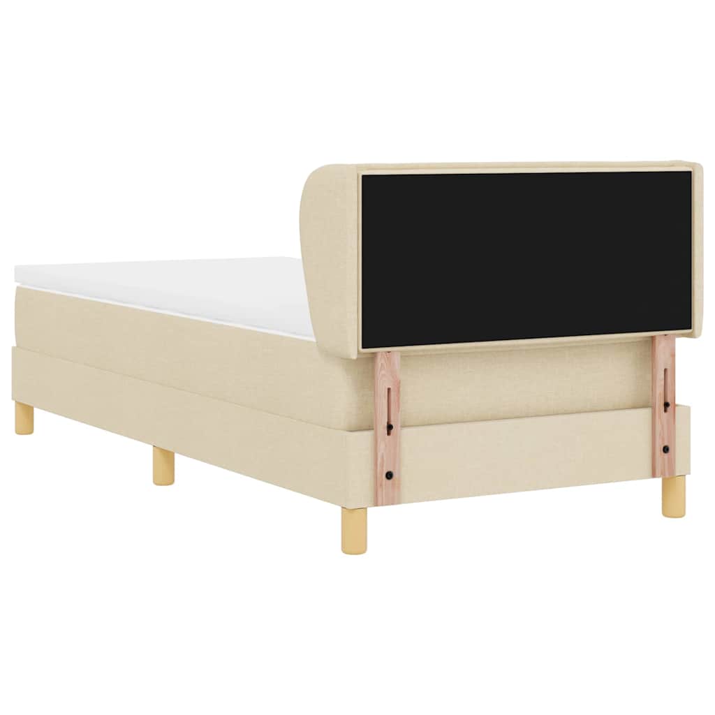 Letto a molle con materasso Crema 90 x 200 cm Tessuto | homemem39