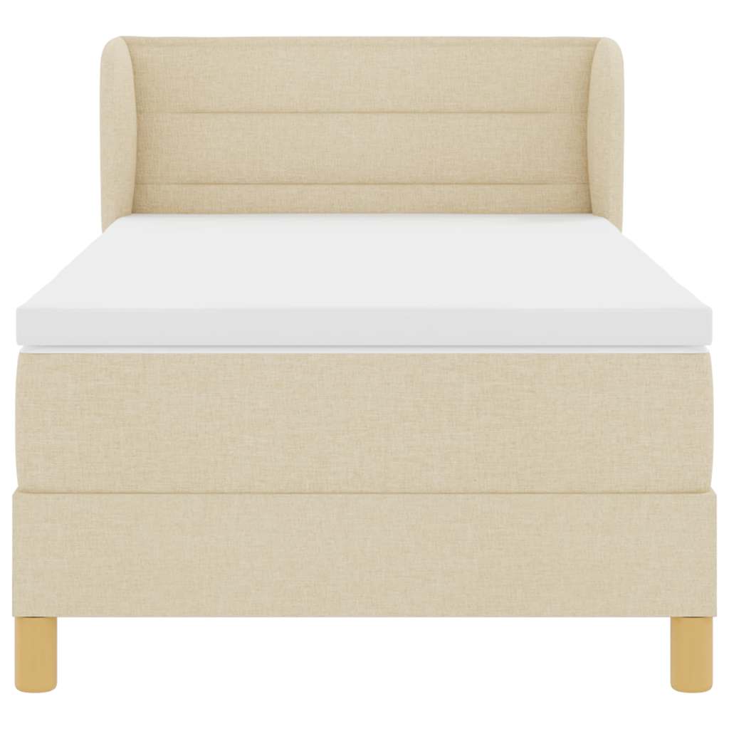 Letto a molle con materasso Crema 90 x 200 cm Tessuto | homemem39