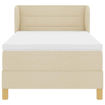 Letto a molle con materasso Crema 90 x 200 cm Tessuto | homemem39