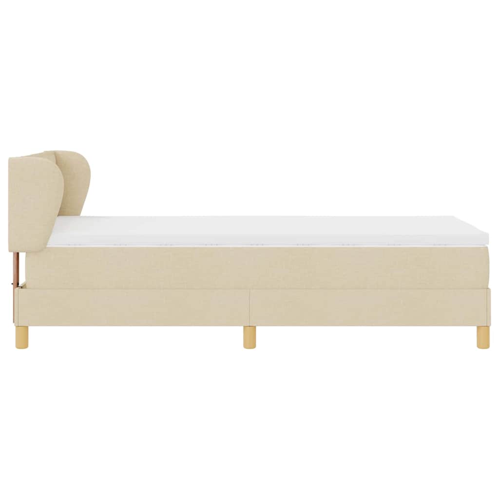 Letto a molle con materasso Crema 90 x 200 cm Tessuto | homemem39