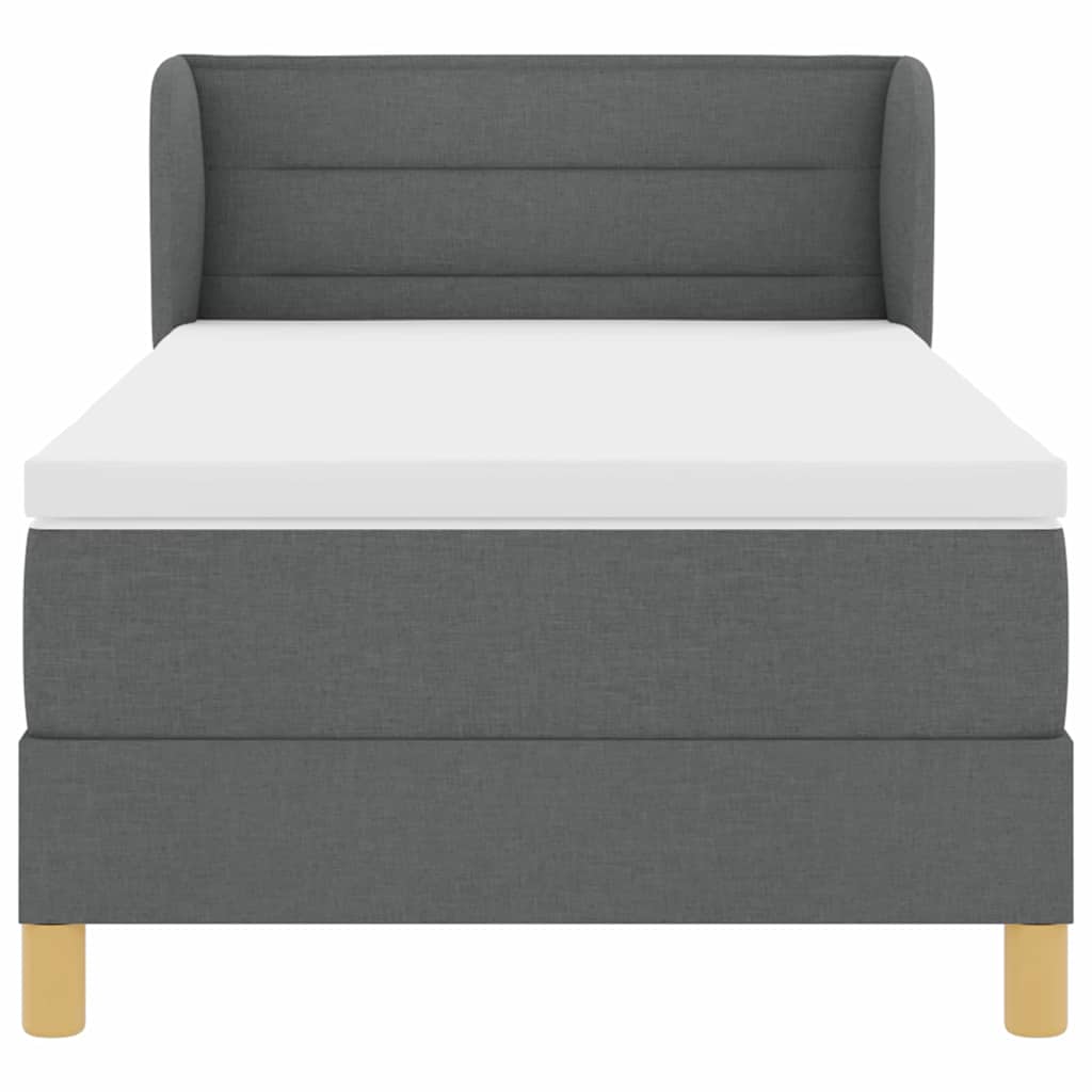 Letto a molle con materasso crema 90x200 cm Grigio scuro