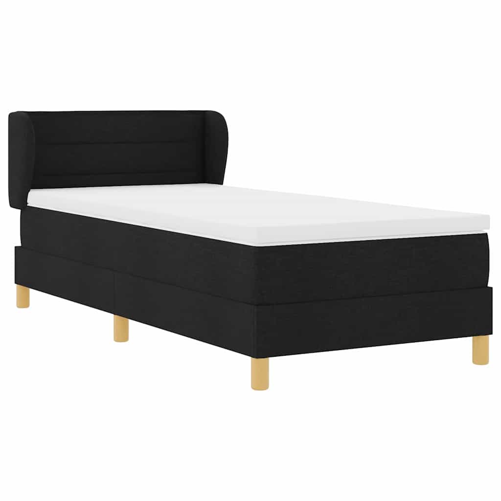 Letto a molle con materasso crema 90x200 cm Nero 100 x 200 cm