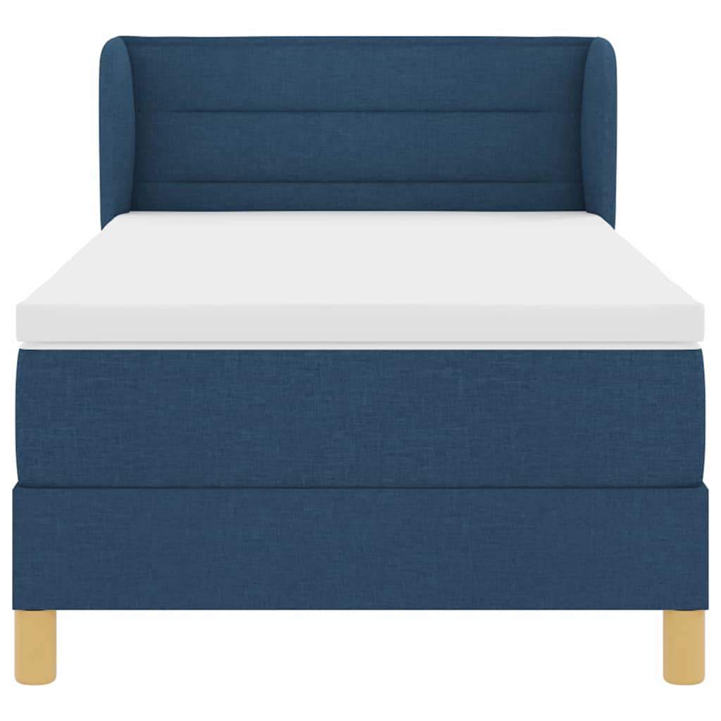 Letto a molle con materasso crema 90x200 cm Blu 100 x 200 cm - homemem39