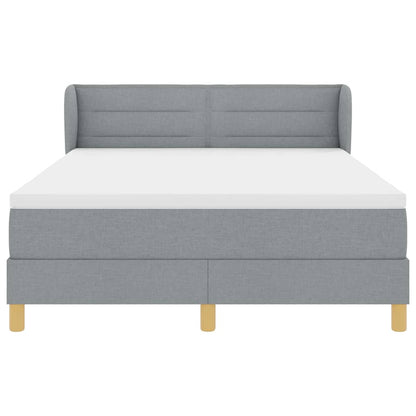 Letto a molle con materasso Grigio chiaro 140 x 190 cm Tessuto | homemem39