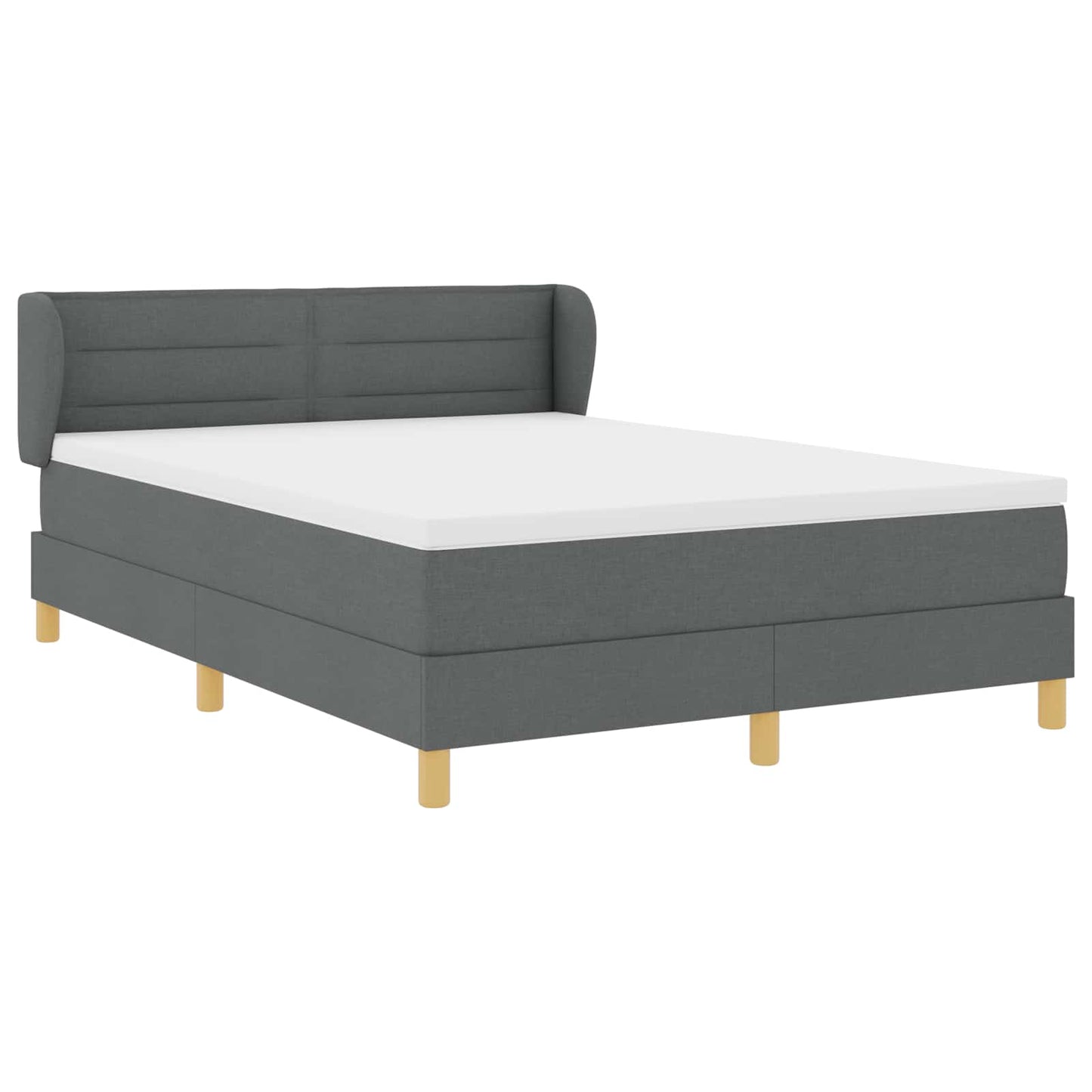 Letto a molle con materasso Grigio scuro 140 x 190 cm Tessuto