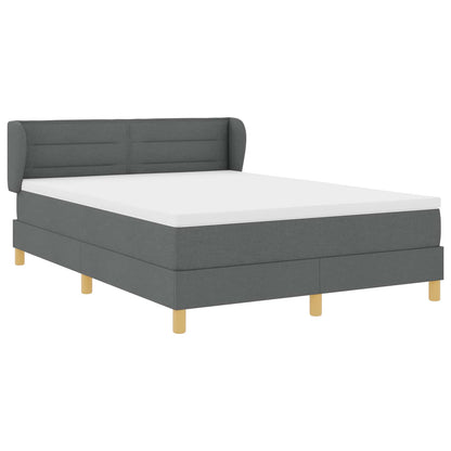 Letto a molle con materasso Grigio scuro 140 x 190 cm Tessuto