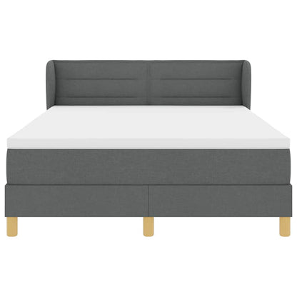 Letto a molle con materasso Grigio scuro 140 x 190 cm Tessuto