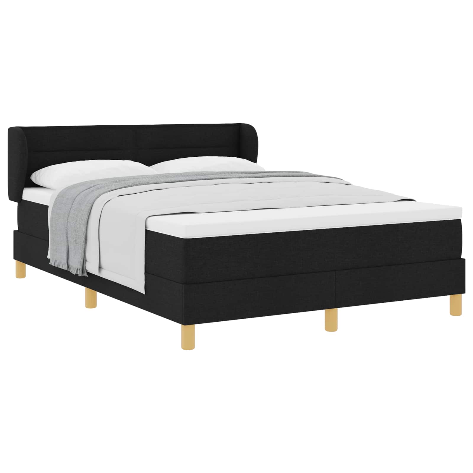 Letto a molle con materasso Nero 140 x 190 cm Tessuto | homemem39