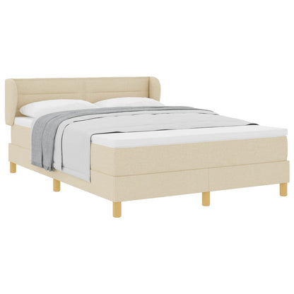 Letto a molle con materasso Crema 140 x 190 cm Tessuto | homemem39