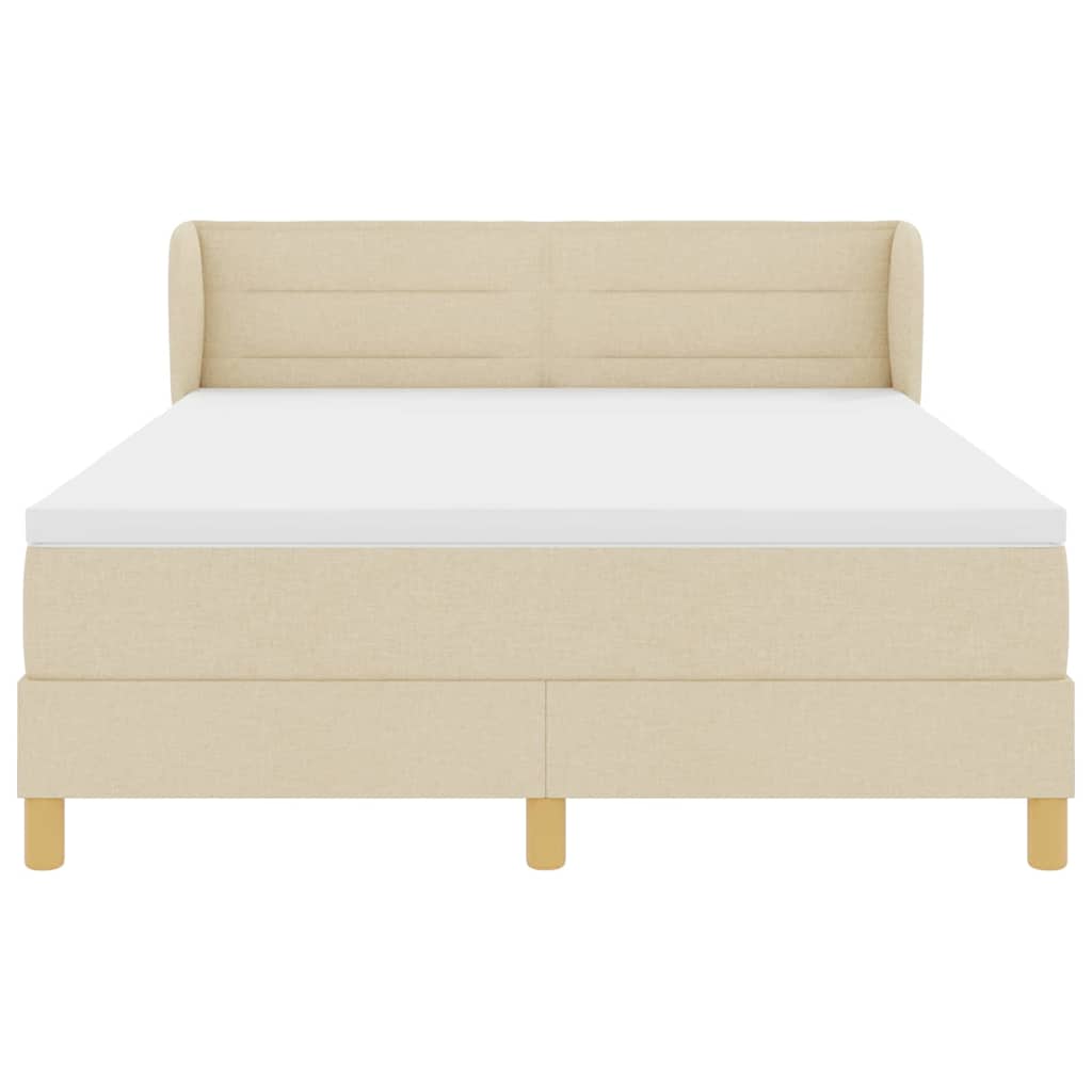 Letto a molle con materasso Crema 140 x 190 cm Tessuto | homemem39