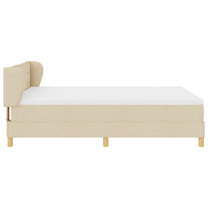 Letto a molle con materasso Crema 140 x 190 cm Tessuto | homemem39