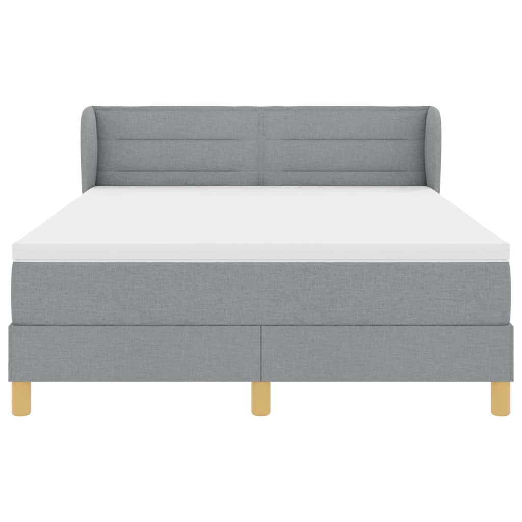 Letto a molle con materasso Grigio chiaro 140 x 200 cm Tessuto | homemem39