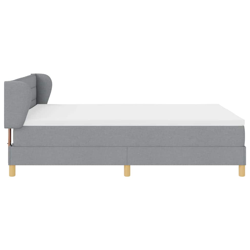 Letto a molle con materasso Grigio chiaro 140 x 200 cm Tessuto | homemem39