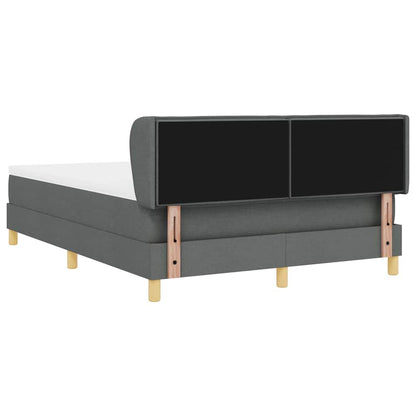 Letto a molle con materasso Grigio scuro 140 x 200 cm Tessuto