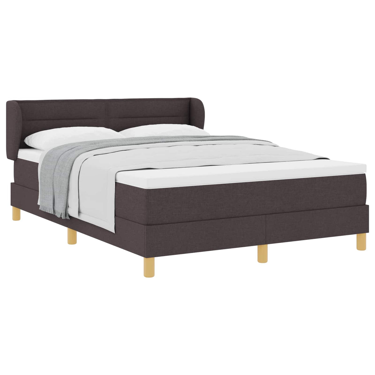 Letto a molle con materasso Marrone Scuro 140 x 200 cm Tessuto