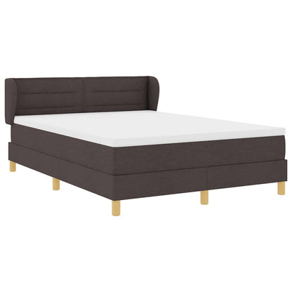 Letto a molle con materasso Marrone Scuro 140 x 200 cm Tessuto