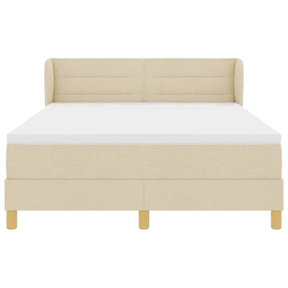 Letto a molle con materasso Crema 140 x 200 cm Tessuto | homemem39