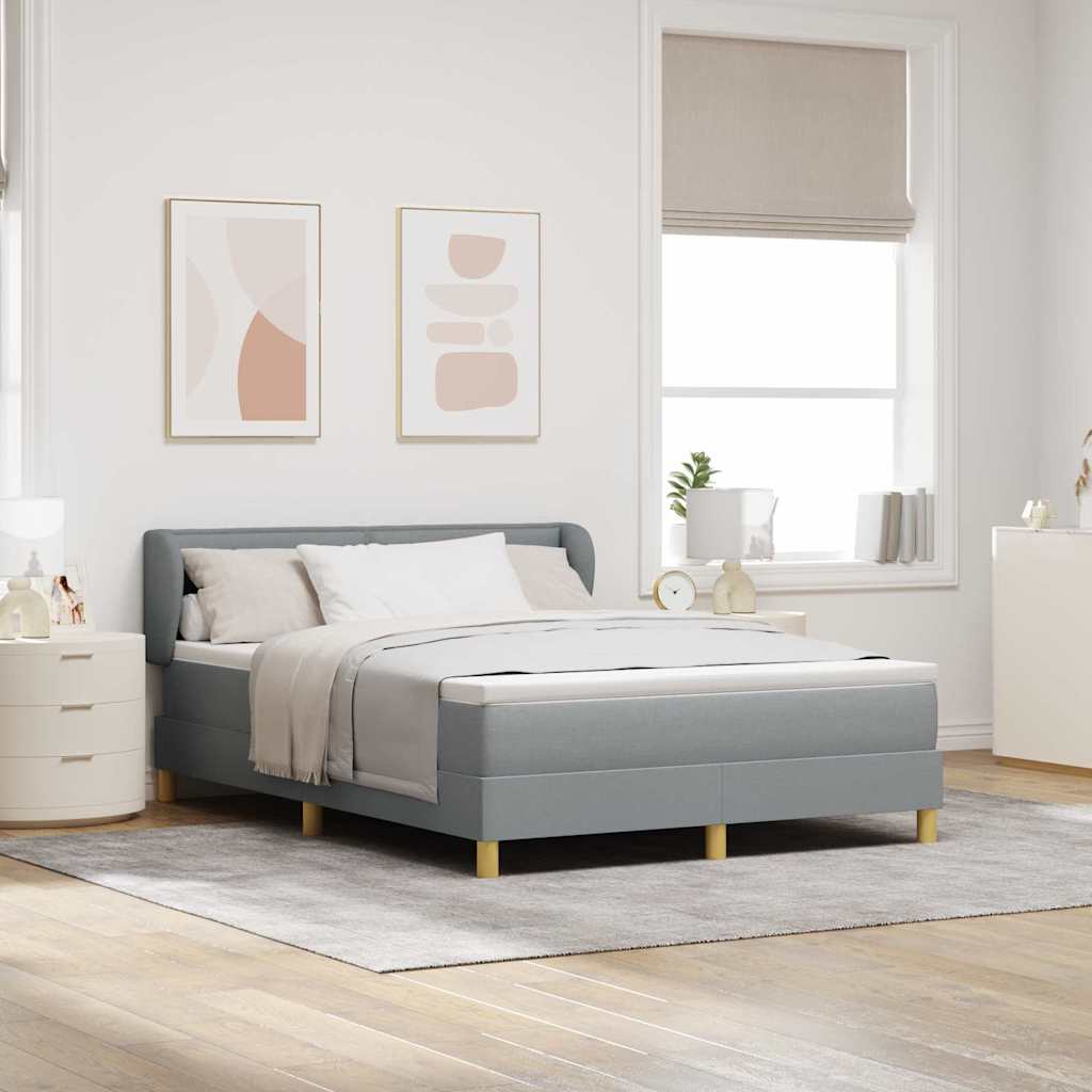 Letto a molle con materasso Grigio chiaro 160 x 200 cm Tessuto | homemem39
