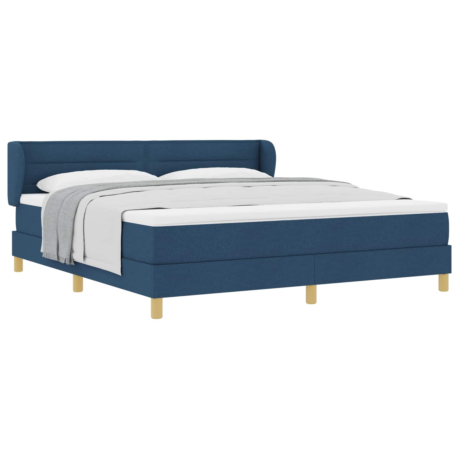 Letto a molle con materasso Blu 180 x 200 cm Tessuto | homemem39