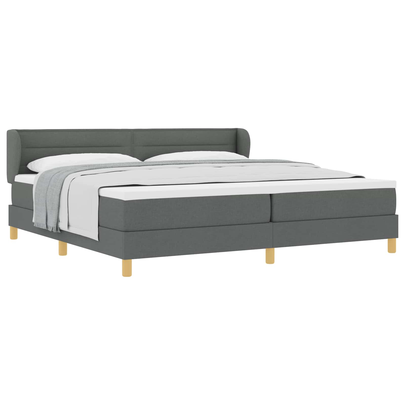 Letto a molle con materasso Grigio scuro 200 x 200 cm Tessuto | homemem39