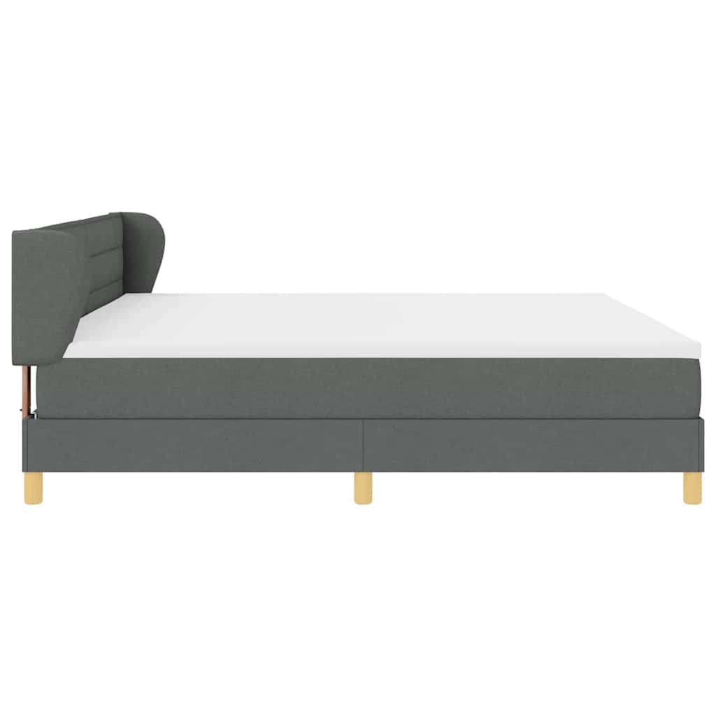 Letto a molle con materasso crema 90x200 cm Grigio scuro