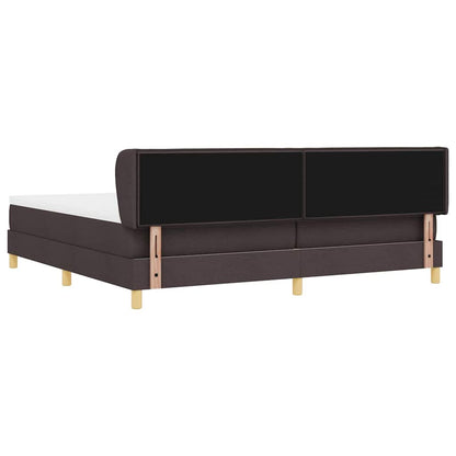 Letto a molle con materasso Marrone Scuro 200 x 200 cm Tessuto | homemem39