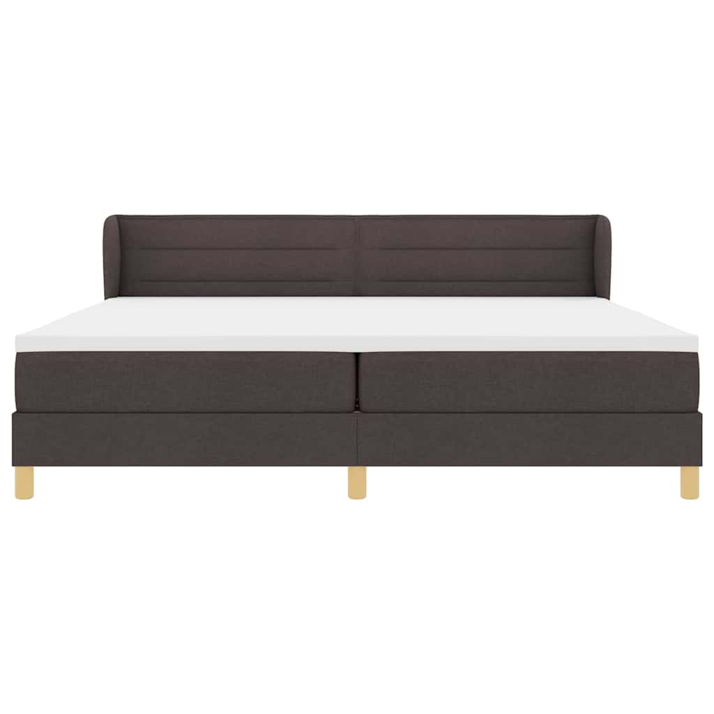 Letto a molle con materasso Marrone Scuro 200 x 200 cm Tessuto | homemem39