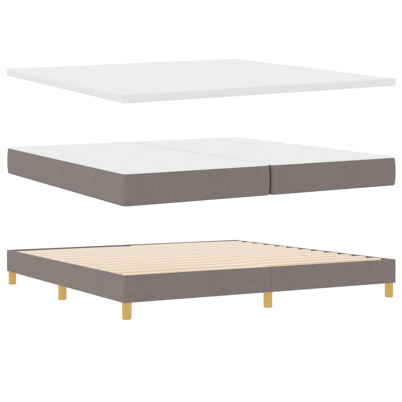 Letto a molle con materasso Talpa 200 x 200 cm Tessuto | homemem39
