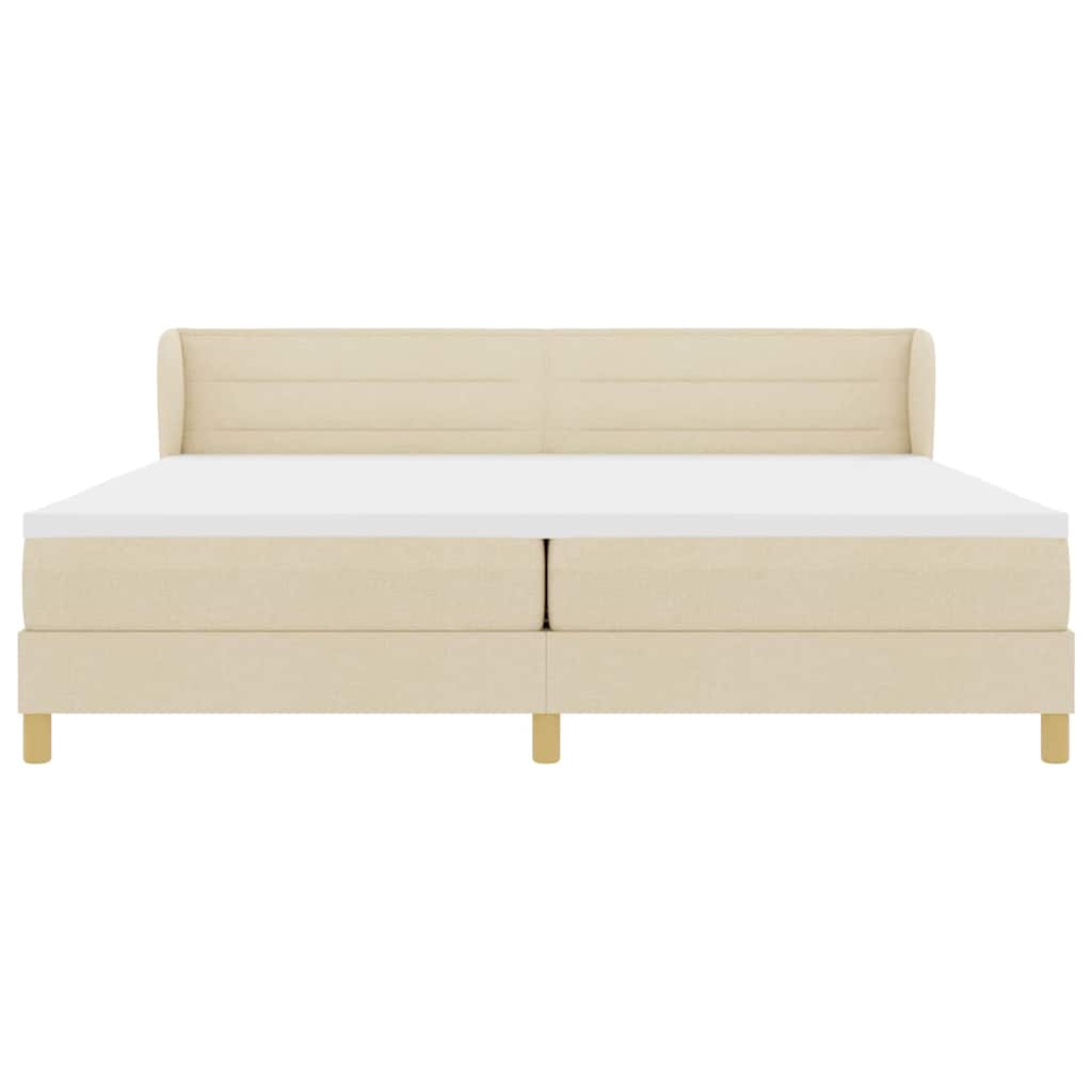 Letto a molle con materasso Crema 200 x 200 cm Tessuto | homemem39