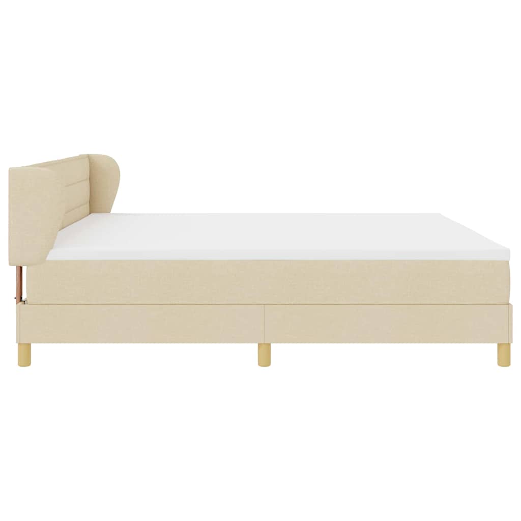Letto a molle con materasso Crema 200 x 200 cm Tessuto | homemem39