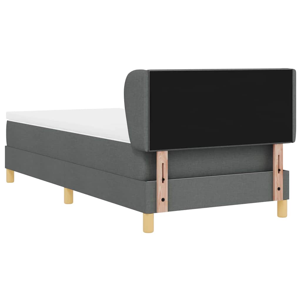 Letto a molle con materasso Grigio scuro 80 x 200 cm Tessuto | homemem39