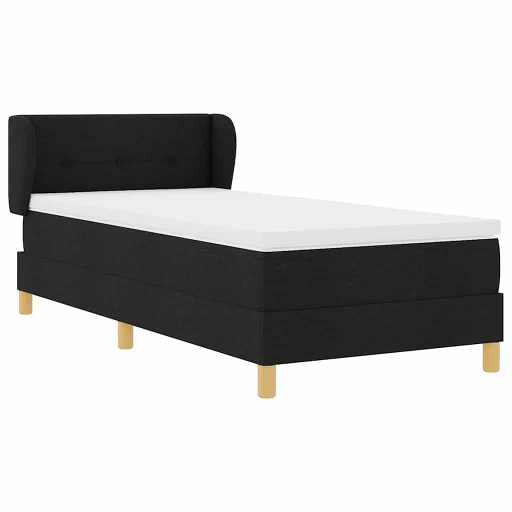 Letto a molle con materasso Nero 80 x 200 cm Tessuto