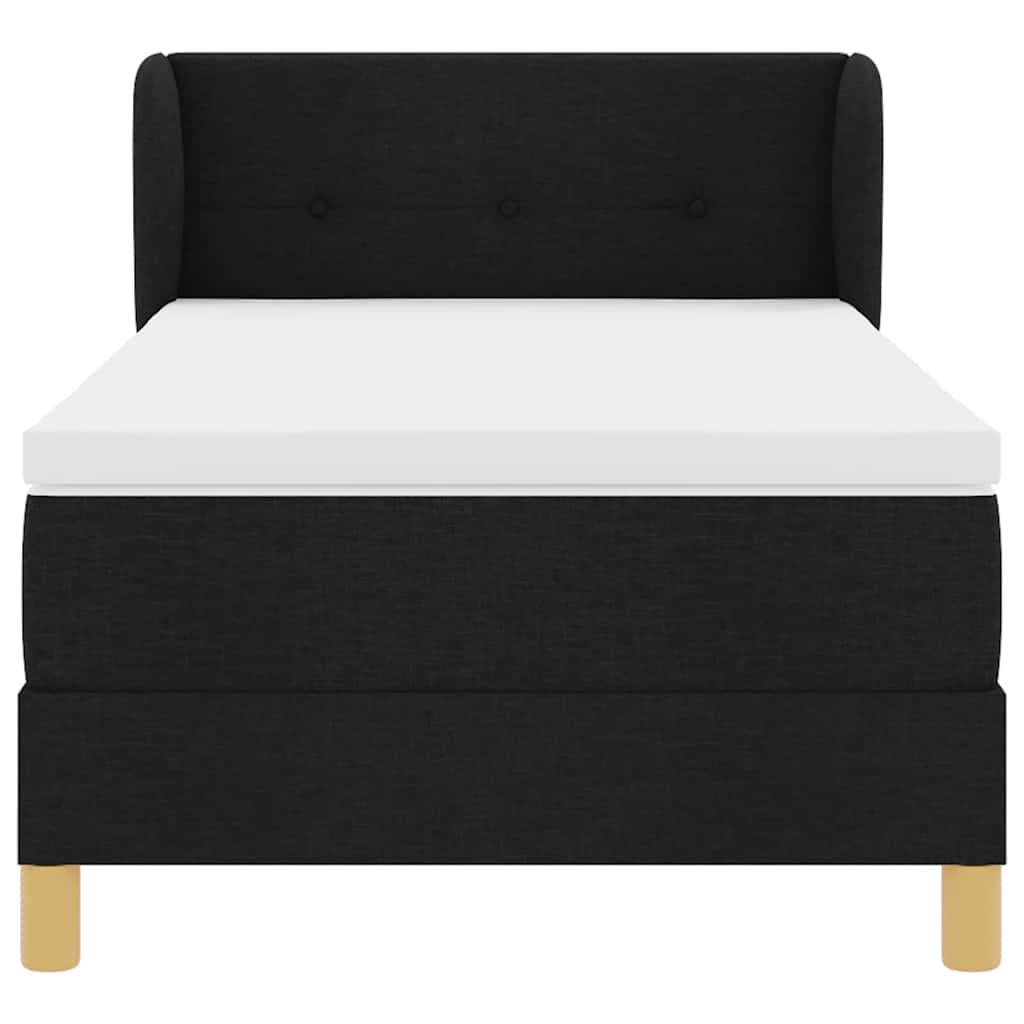 Letto a molle con materasso Nero 80 x 200 cm Tessuto
