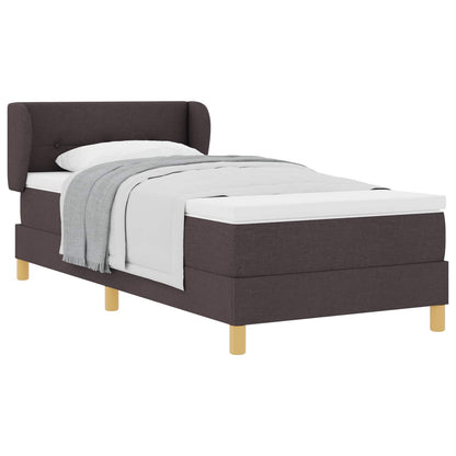 Letto a molle con materasso Marrone Scuro 80 x 200 cm Tessuto | homemem39