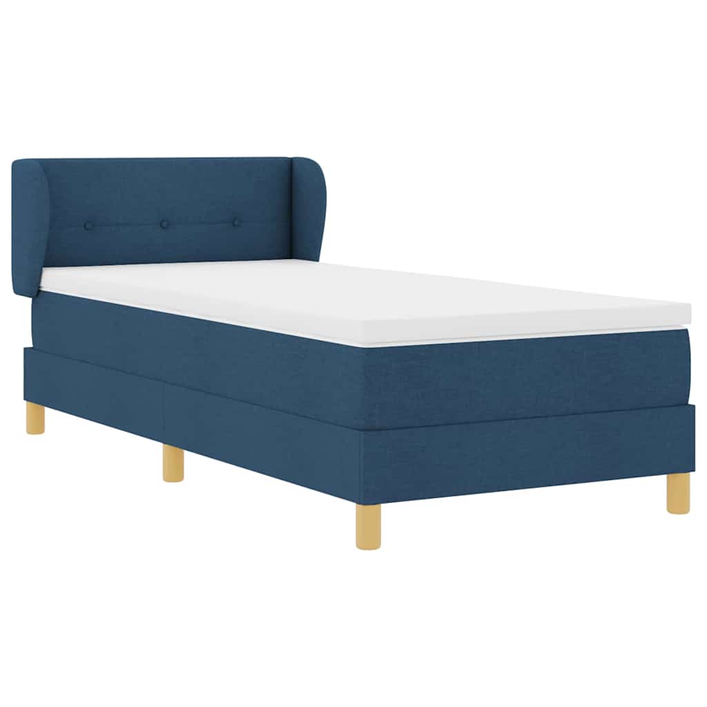 Letto a molle con materasso crema 90x200 cm Blu 80 x 200 cm