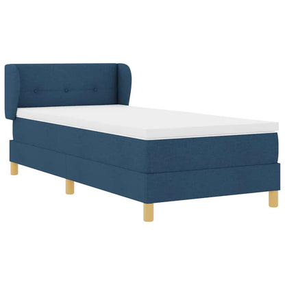 Letto a molle con materasso crema 90x200 cm Blu 80 x 200 cm